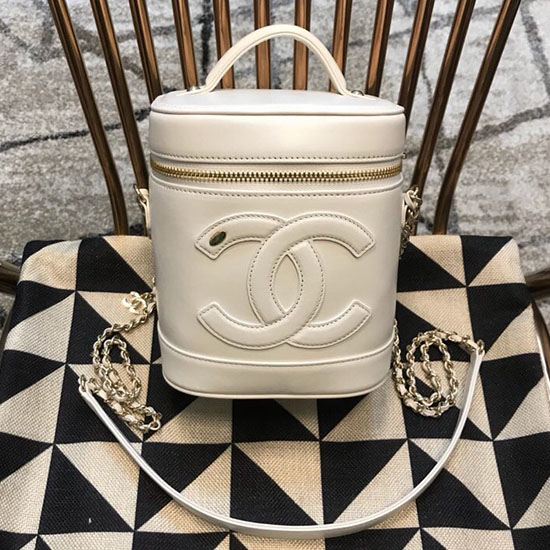 Beauty Case Chanel In Pelle Di Agnello Bianco A29301