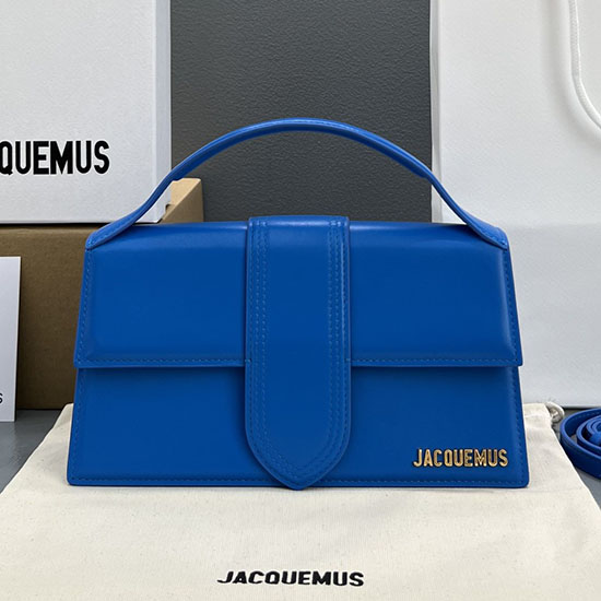 Borsa A Mano Jacquemus Le Bambino In Pelle Di Vitello Blu Jm2056