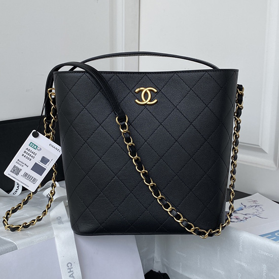 Borsa A Secchiello Chanel In Pelle Di Vitello Nera As3452