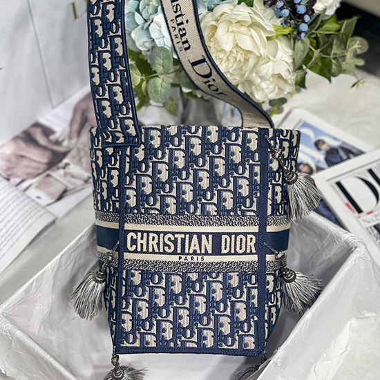 Borsa A Secchiello Dior D-Bubble Blu Dm6006