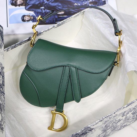 Borsa A Sella Dior In Pelle Di Vitello Granulata Verde M9001