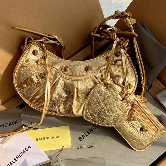 Borsa A Tracolla Balenciaga Le Cagole Xs Oro B67130