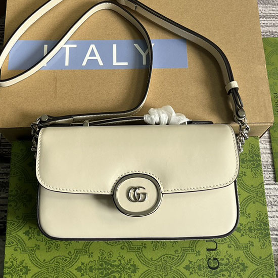 Borsa A Tracolla Gucci Petite GG Mini 739722 Bianca