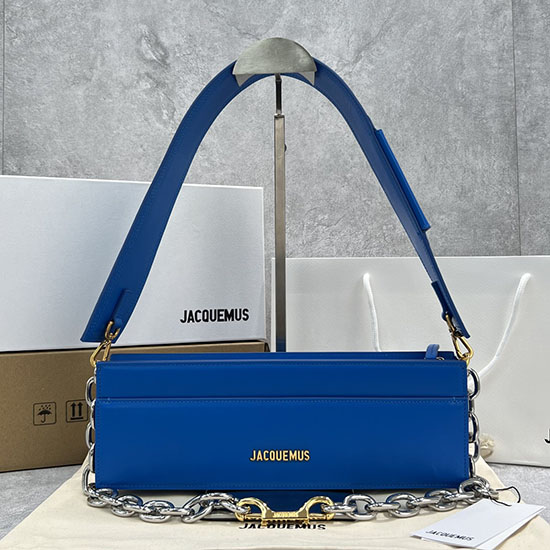 Borsa A Tracolla Jacquemus Le Ciuciu In Pelle Di Vitello Scamosciata Blu J2043