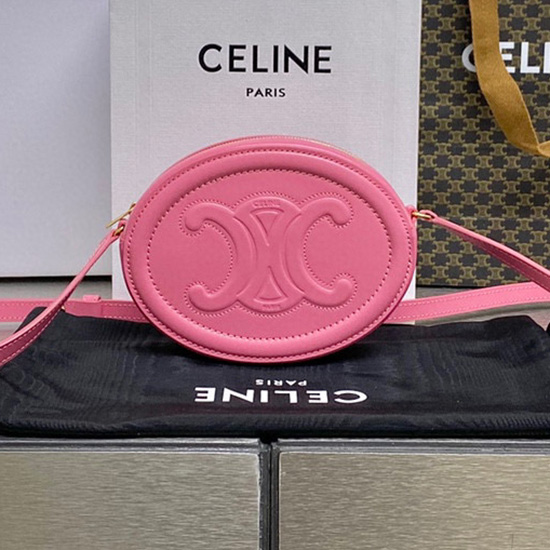 Borsa A Tracolla Ovale Celine Cuir Triomphe Flamingo C35507