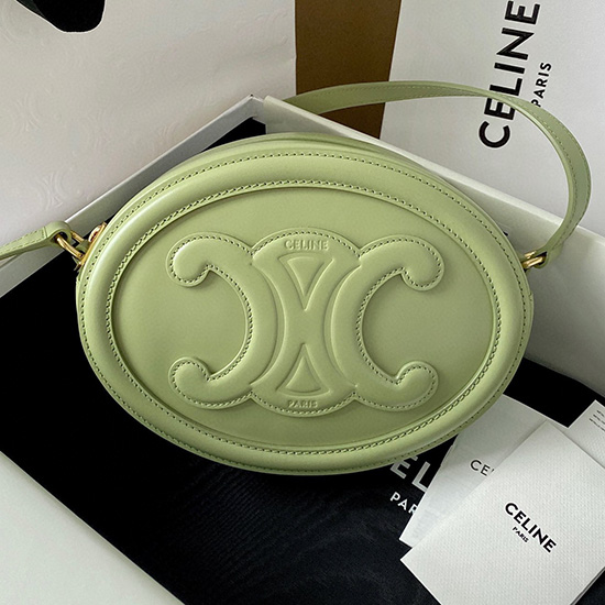 Borsa A Tracolla Ovale Celine Cuir Triomphe Verde C35508