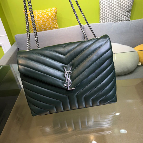 Borsa Aint Laurent Loulou Media Con Catena Verde 459749