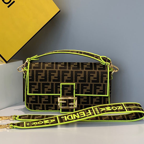 Borsa Baguette In Tessuto Fendi Roma Amor F09772