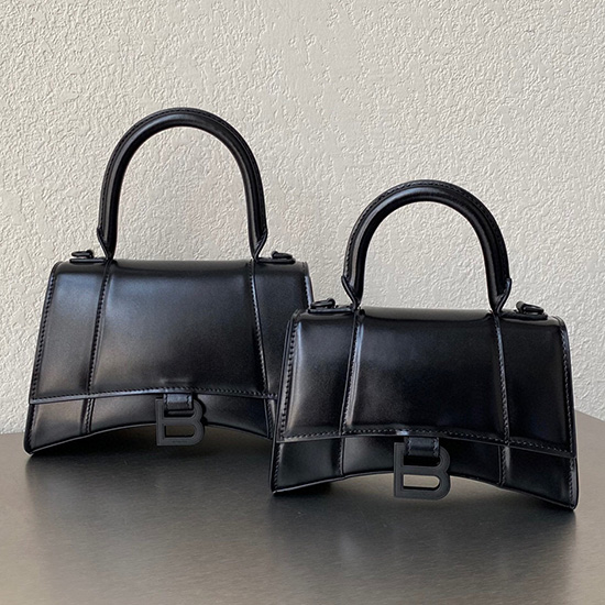 Borsa Balenciaga Box In Pelle Di Vitello Con Manico A Clessidra Nera B59354