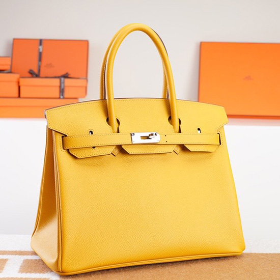 Borsa Birkin Hermes Epsom In Pelle Gialla Hb253035