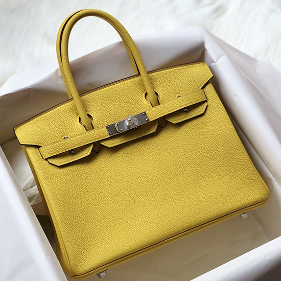 Borsa Birkin Hermes Togo In Pelle Giallo De Napoli Hb253001