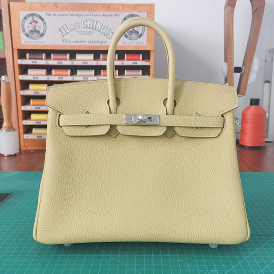 Borsa Birkin Hermes Togo In Pelle Giallo Poussin Hb30191