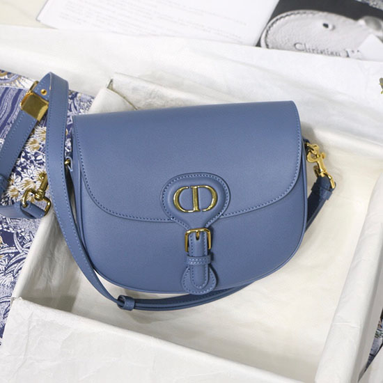 Borsa Bobby Media Dior Box In Pelle Di Vitello Blu M9319