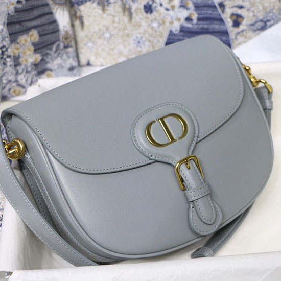 Borsa Bobby Media Dior Box In Pelle Di Vitello Grigia M9319