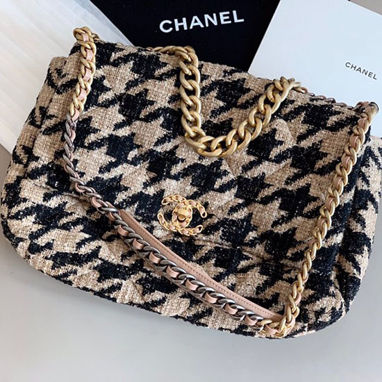 Borsa Chanel 19 Maxi Patta Beige As1162