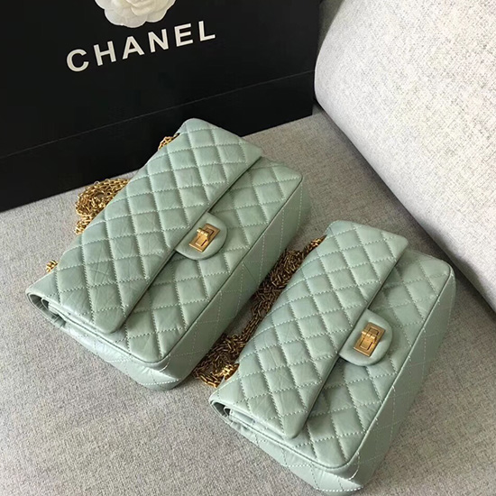 Borsa Chanel 255 In Pelle Di Vitello Invecchiata Verde A37586