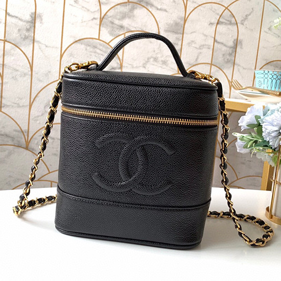 Borsa Chanel Caviar In Pelle Cc Logo Coco Vanity Case As2169