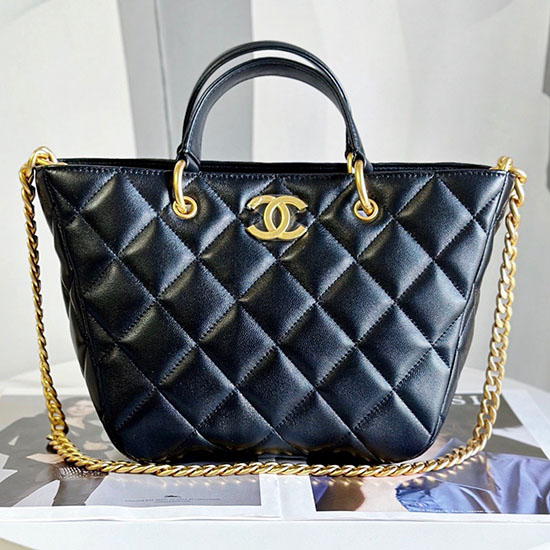 Borsa Chanel In Pelle Di Agnello Nera As4188