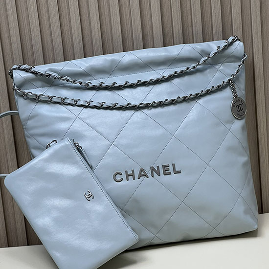 Borsa Chanel In Pelle Di Vitello Lucida Blu As3261