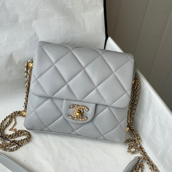 Borsa Chanel Mini Con Patta Grigia As2588