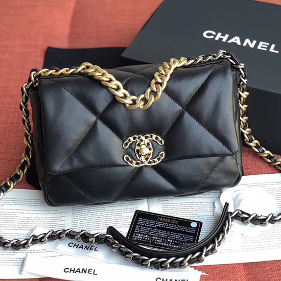 Borsa Chanel Piccola Con Patta In Pelle Di Capra Nera A24101