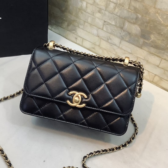 Borsa Chanel Vintage Con Patta Nera As2615