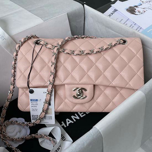 Borsa Classica Chanel Con Patta Media Rosa Cf1112