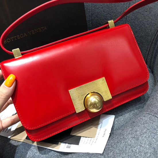 Borsa Classica Mini Bv In Vitello Spazzolato Rosso 587222