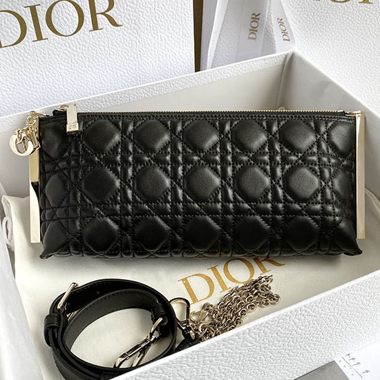 Borsa Club Dior Cannage In Pelle Di Agnello Nera M2252