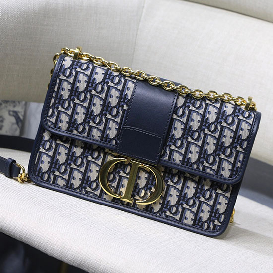 Borsa Con Catena Dior 30 Montaigne Blu M9208