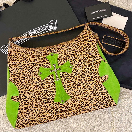 Borsa Con Toppa A Croce Leopardata Con Cuori Cromati C30083