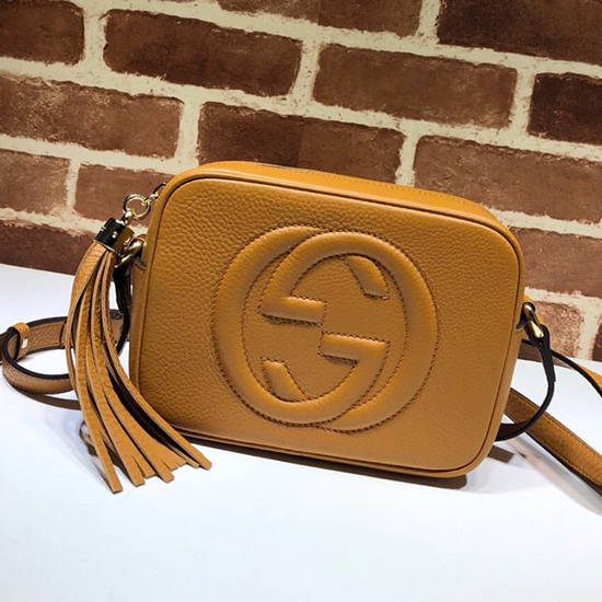 Borsa Da Discoteca Gucci Soho In Pelle Giallo Scuro 308364