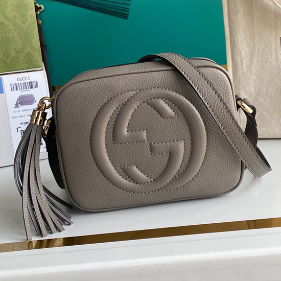 Borsa Da Discoteca Gucci Soho In Pelle Grigia 308364