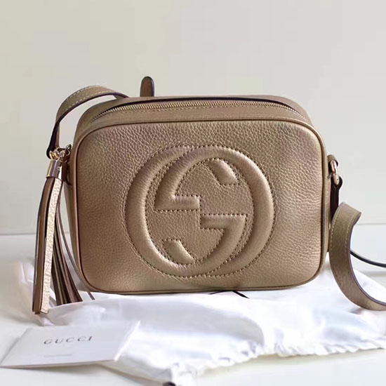 Borsa Da Discoteca Gucci Soho In Pelle Oro 308364