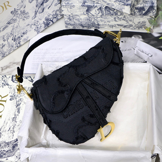 Borsa Da Sella In Tela Dior Nera M9001