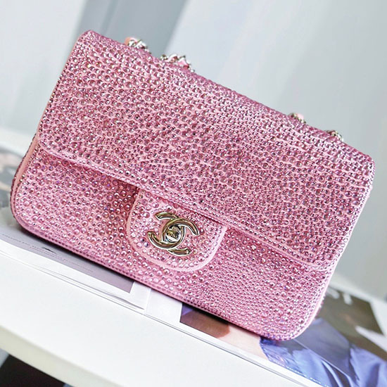 Borsa Da Sera Classica Chanel Mini Con Patta In Oro Rosa As22