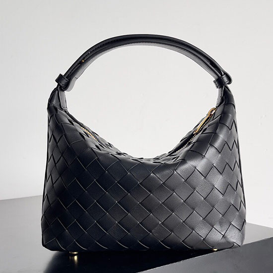 Borsa Da Toilette Bottega Veneta In Pelle Intrecciata Nera B754443