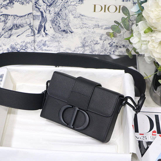 Borsa Dior 30 Montaigne In Pelle Di Vitello Granulata Nera M9032