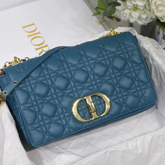 Borsa Dior Caro Blu Indaco Dm8016