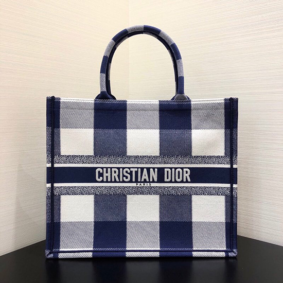 Borsa Dior Oblique Book Tote Blu D07084