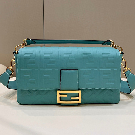 Borsa Fendi Baguette In Pelle Azzurra F0192