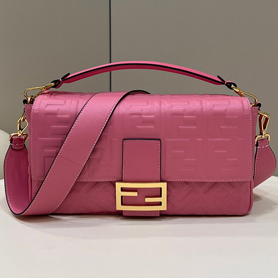 Borsa Fendi Baguette In Pelle Rosa F0192