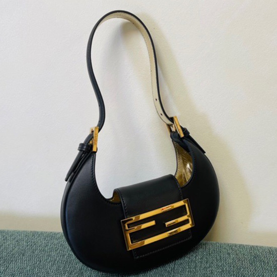 Borsa Fendi Mini In Pelle Biscotto Nera F8556