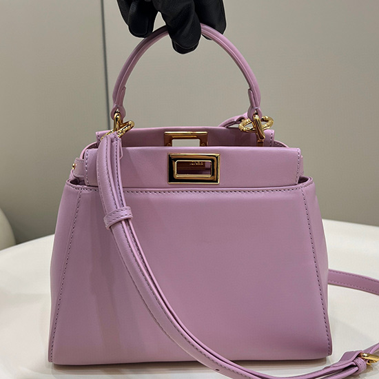 Borsa Fendi Mini Peekaboo In Pelle Nappa Rosa F8383