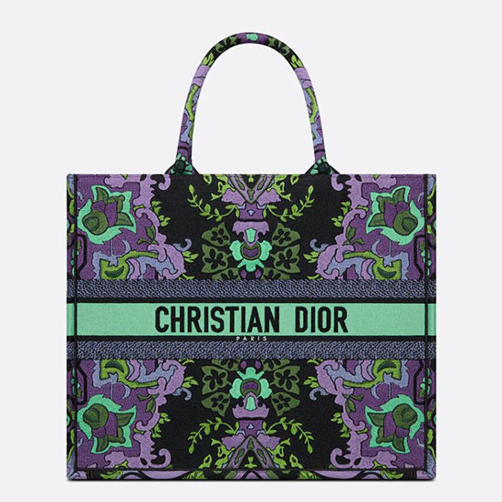 Borsa Grande Per Libri Con Ricamo Viola Indiano Dior M1286