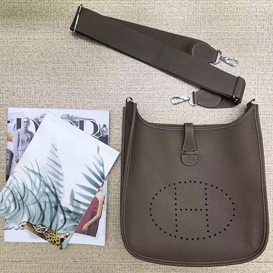 Borsa Hermes Evelyne In Pelle Togo Grigio Scuro He2006