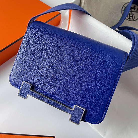 Borsa Hermes Geta Chevre Blu Elettrico HG06211