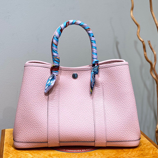 Borsa Hermes In Pelle Garden Party 30 36 Rosa Hg30361