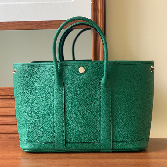 Borsa Hermes In Pelle Garden Party 30 36 Verde Hg30361