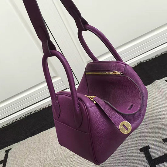 Borsa Hermes Lindy 26 Magenta Togo Pelle Di Vitello Hld2630